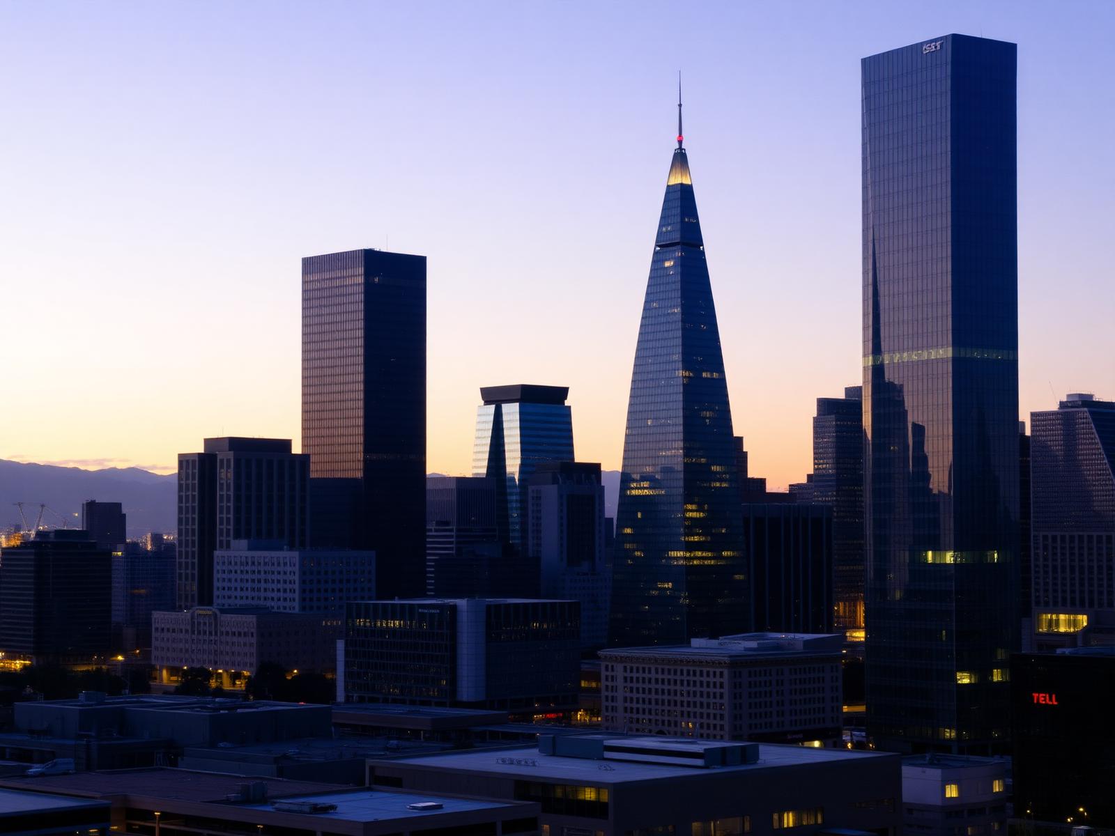 Silicon Valley skyline at dusk